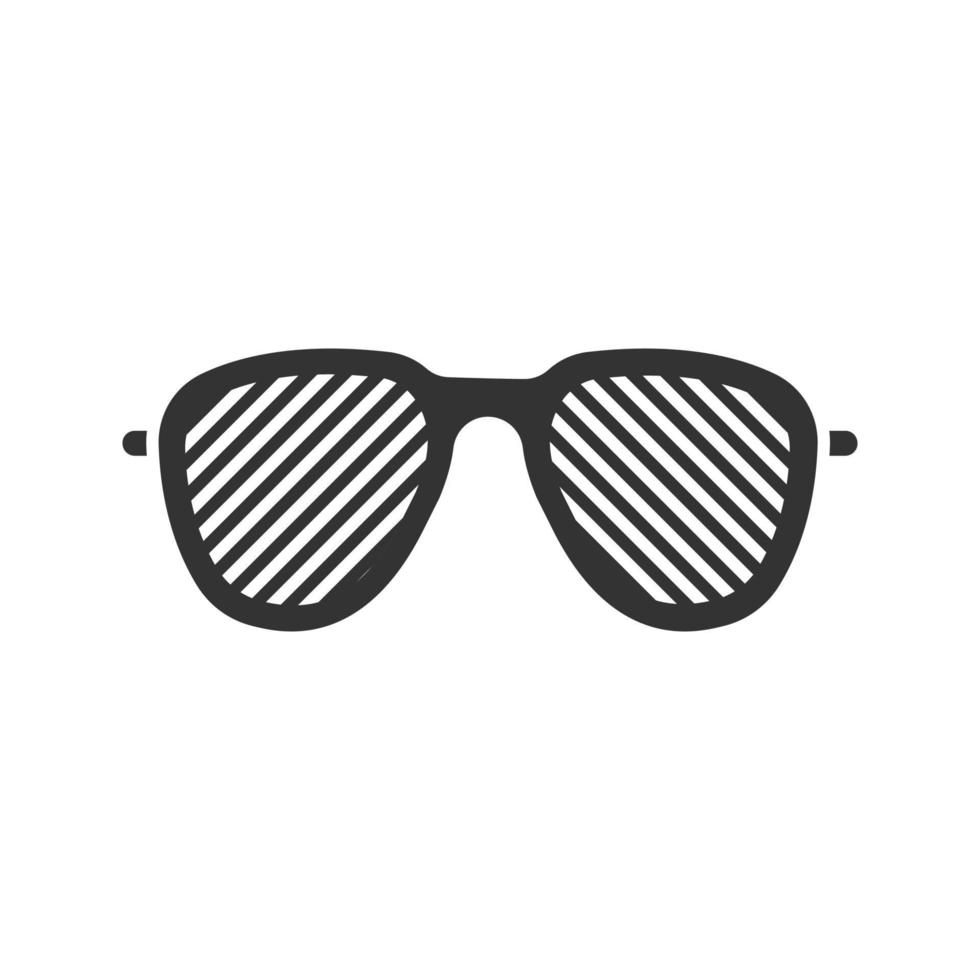 Louvered sunglasses glyph icon. Stripped spectacles. Shutter shades. Silhouette symbol. Negative space. Vector isolated illustration