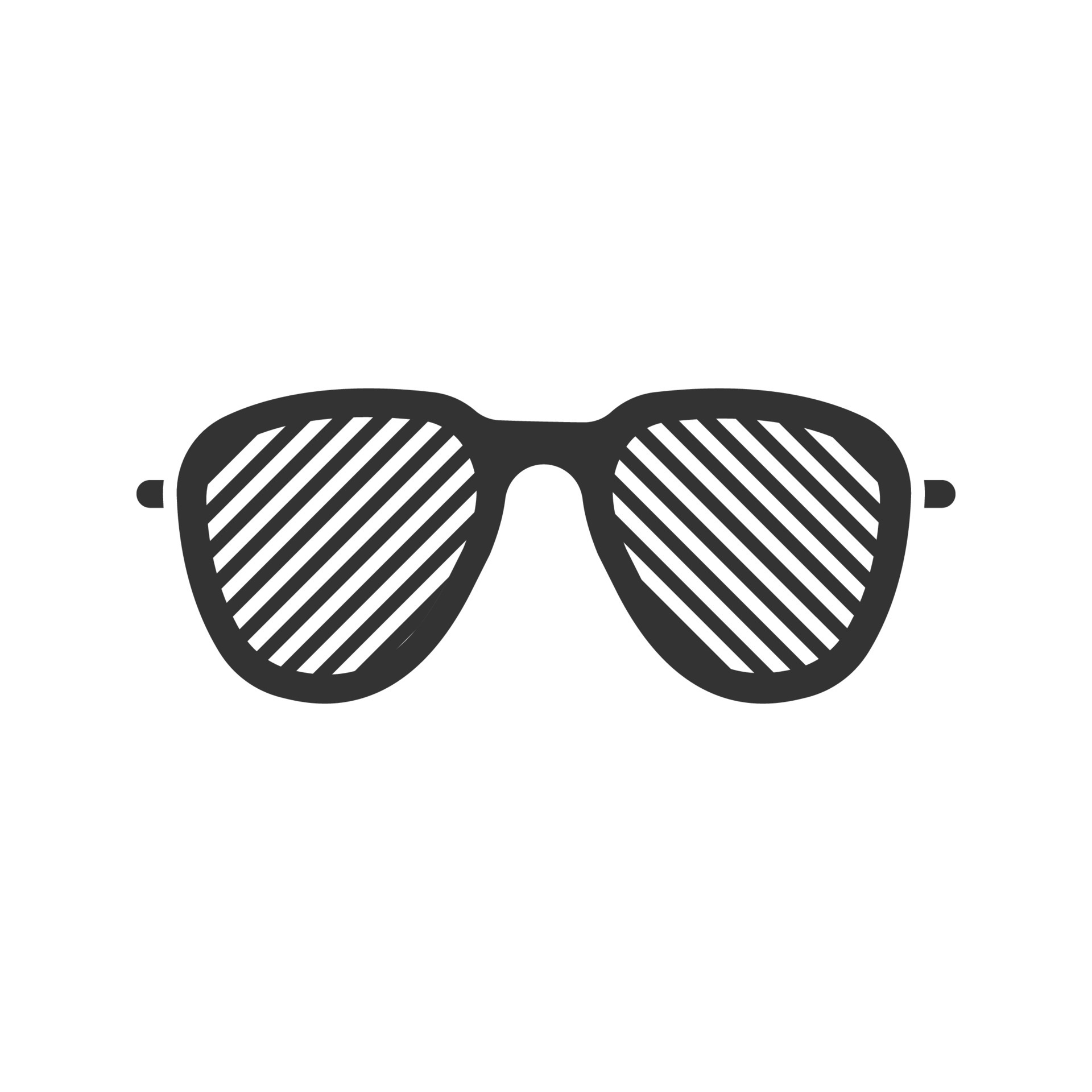 Louvered sunglasses glyph icon. Stripped spectacles. Shutter shades
