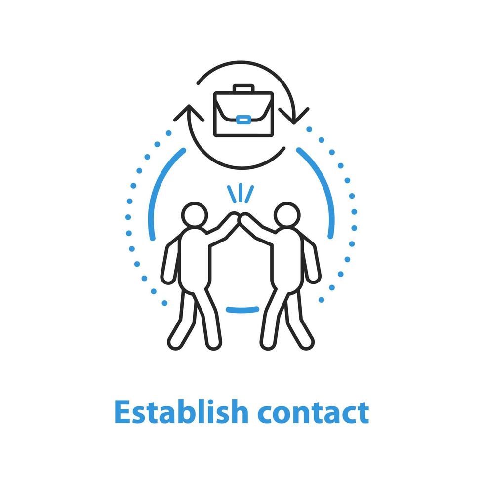 Partnership concept icon. Contacts establishing idea thin line illustration. Business partners. Vector isolated outline drawing