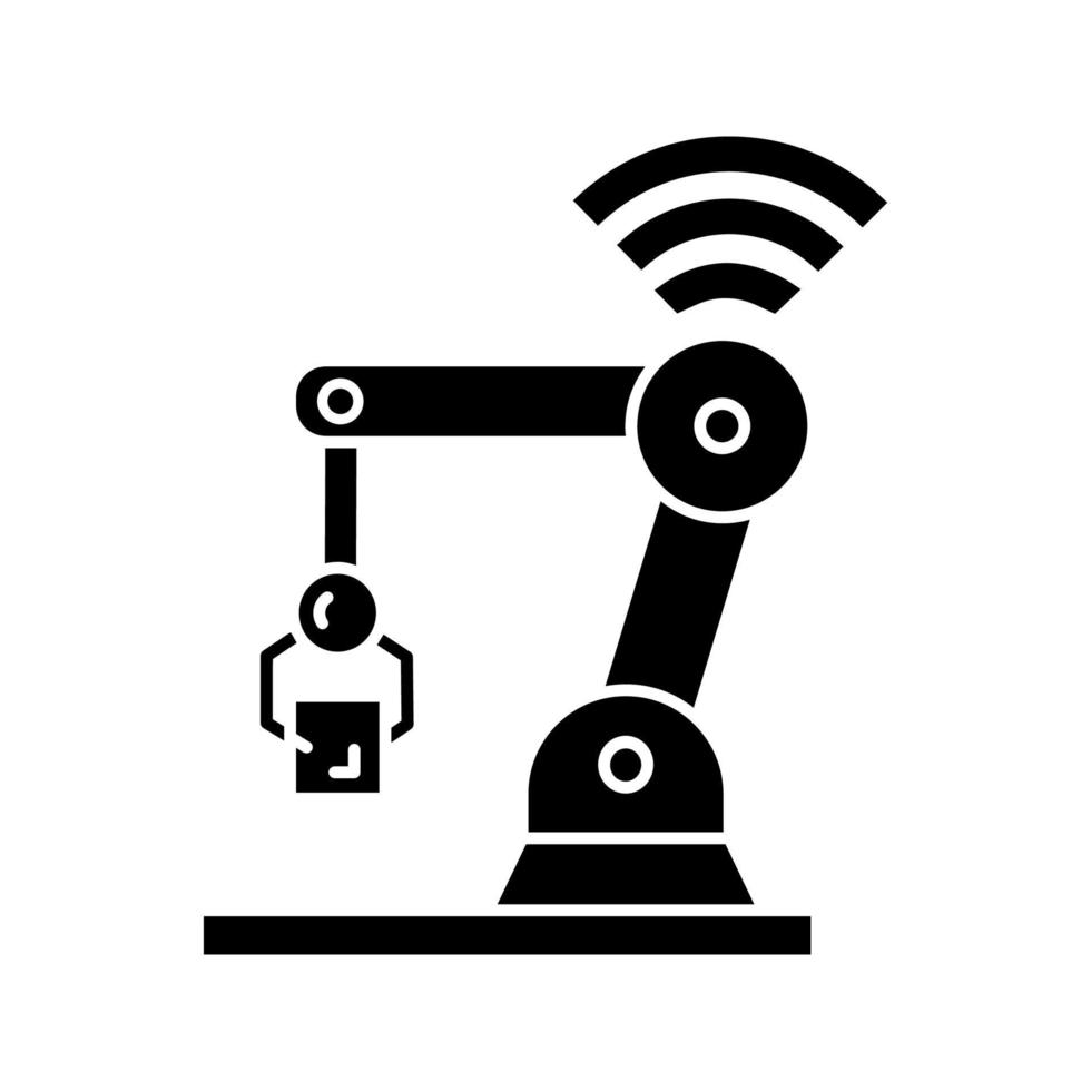 icono de glifo de robot iot vector