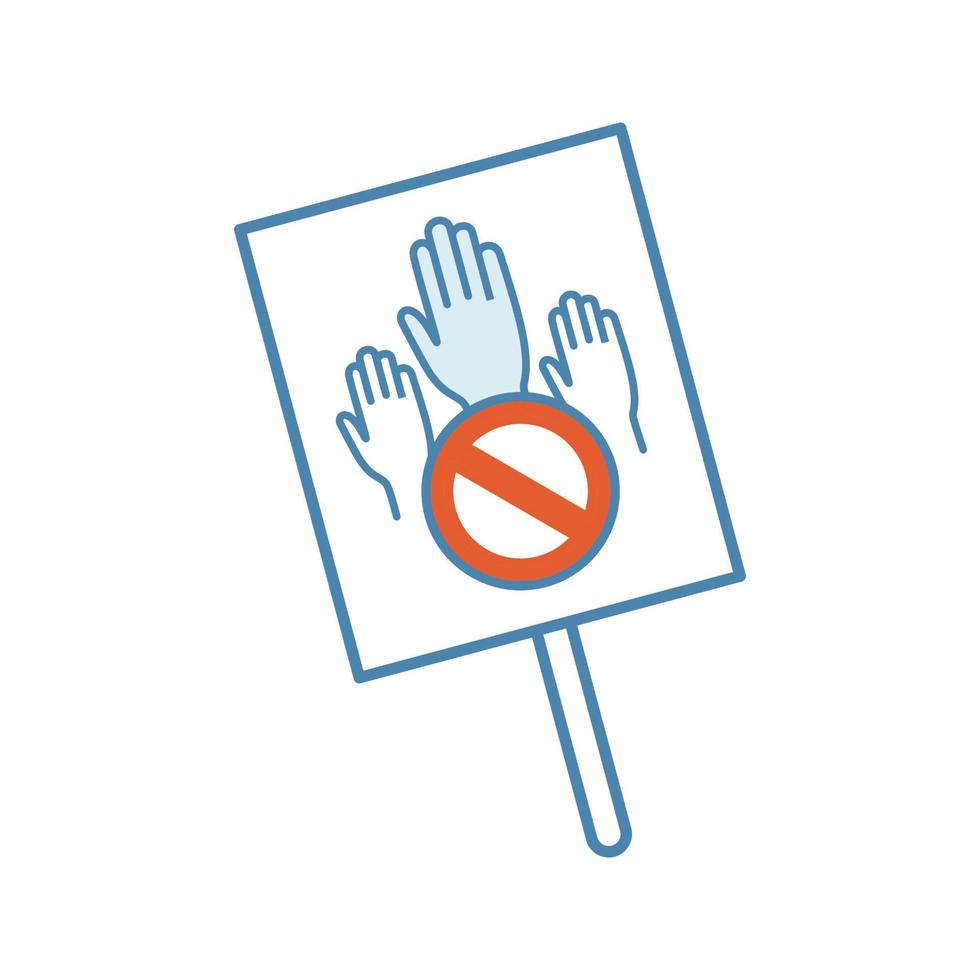 Protest banner color icon. Protest vote. Abstention. Anti-voting. Political or social movement. Political behaviour. Isolated vector illustration