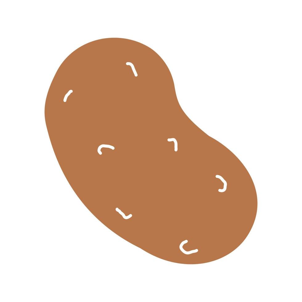 Potato glyph color icon. Silhouette symbol on white background with no outline. Negative space. Vector illustration