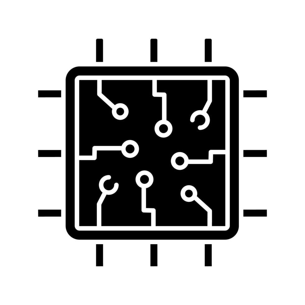 icono de glifo de chip vector