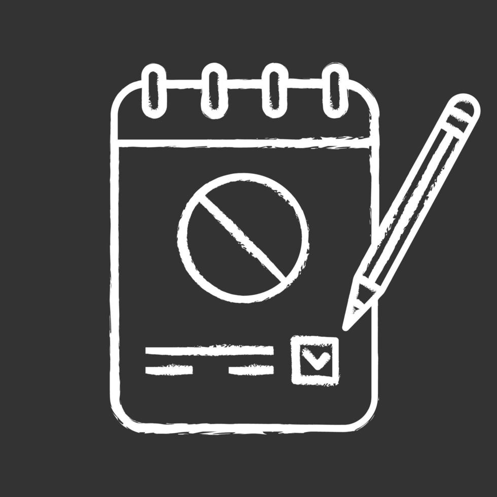 Petition chalk icon. Collecting signatures. Protest vote. Protest action support. Public appeal. Ballot. Isolated vector chalkboard illustration