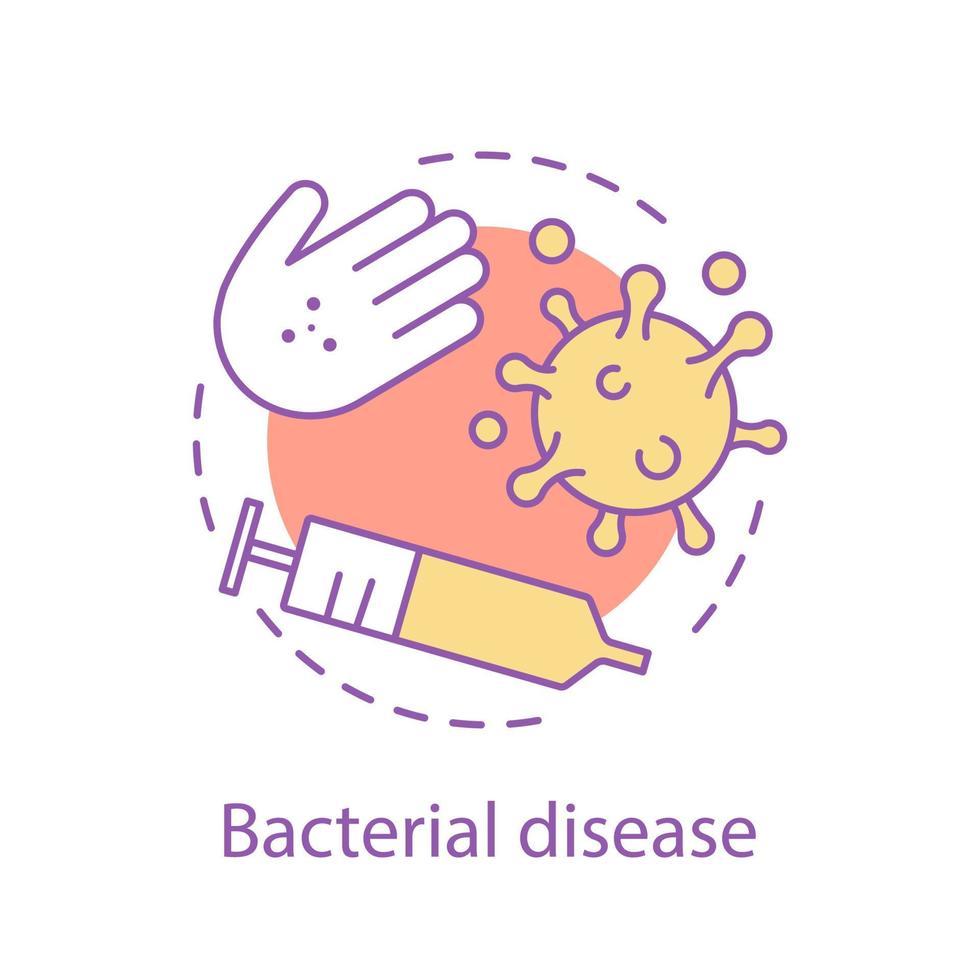 Bacterial disease concept icon. Viral infection idea thin line illustration. Bacterias. Vector isolated outline drawing