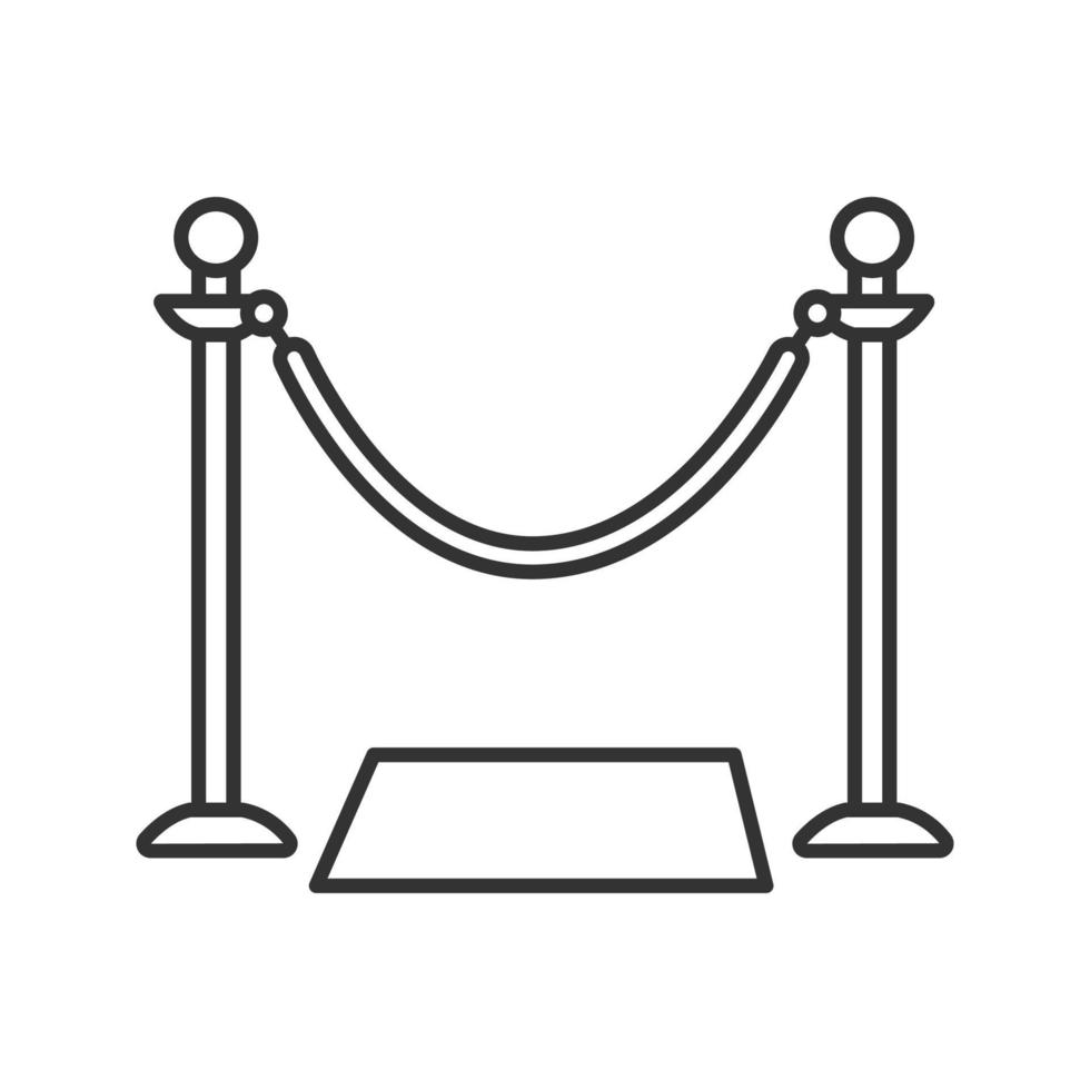 Grand opening ribbon linear icon. Thin line illustration. Red carpet. Contour symbol. Vector isolated outline drawing