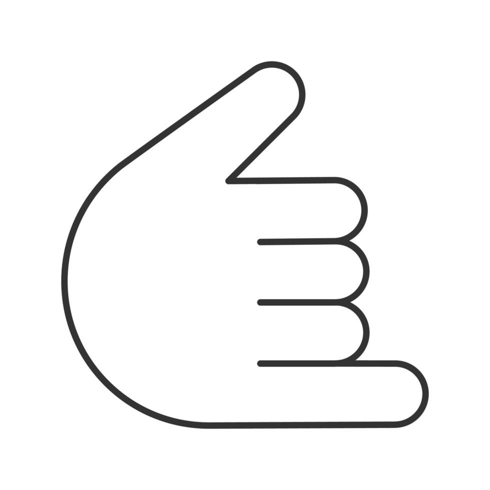 Shaka hand gesture linear icon. Hang loose. Thin line illustration. Call me sign. Contour symbol. Vector isolated outline drawing