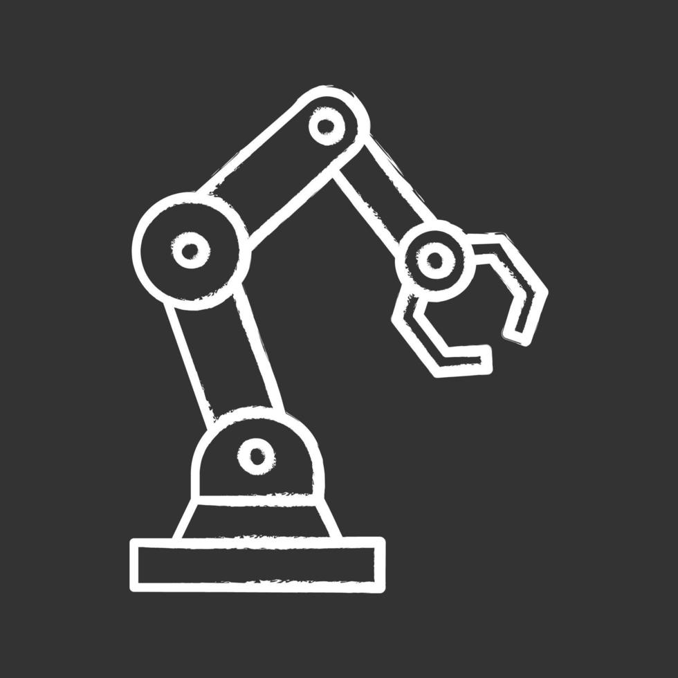 Industrial robotic arm chalk icon vector