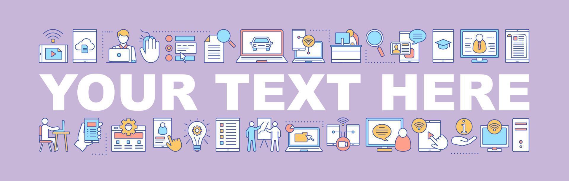 Online tutorials word concepts banner. Blog. Streaming. Isolated lettering typography idea with linear icons. Social media. Content share. E-learning.Vector outline illustration vector