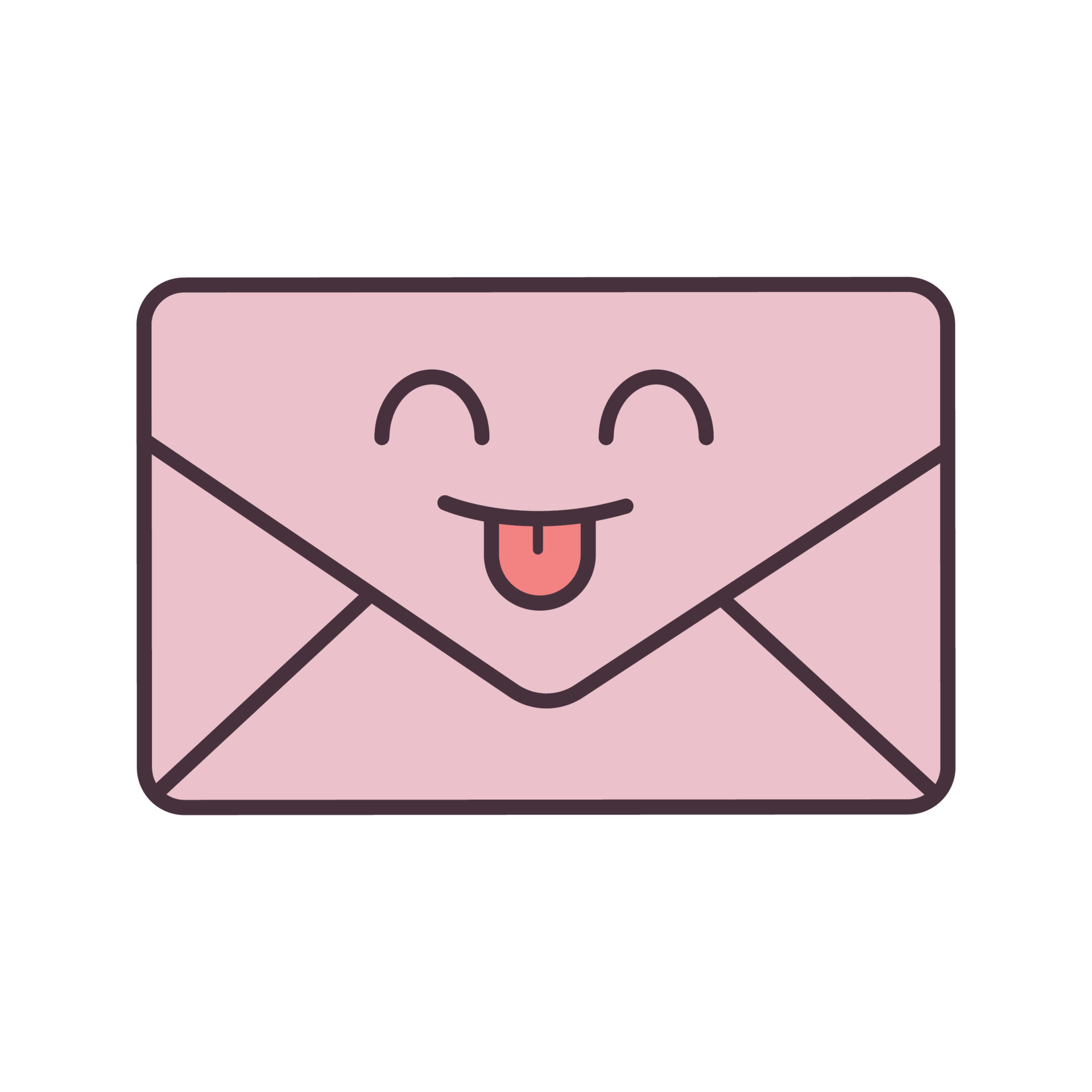 Smiling email character color icon. Quick and easy messenger. Envelope