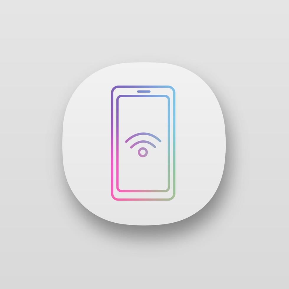 NFC smartphone signal app icon vector
