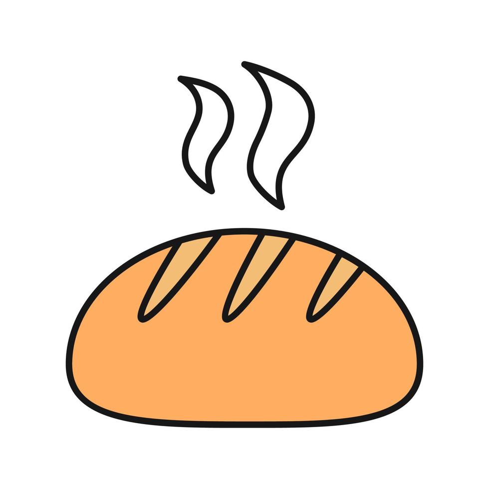 Icono de color de pan redondo blanco fresco. ilustración vectorial aislada vector