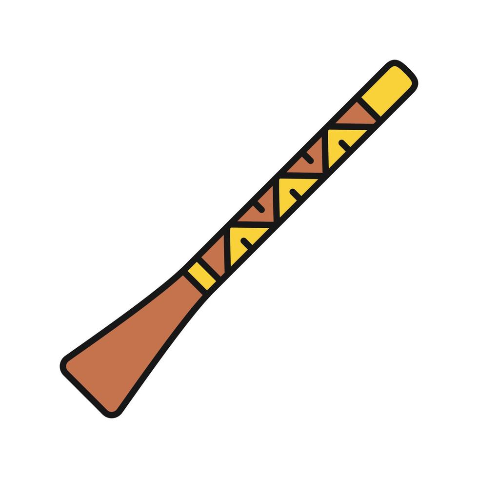 icono de color didgeridoo. didjeridu. ilustración vectorial aislada vector