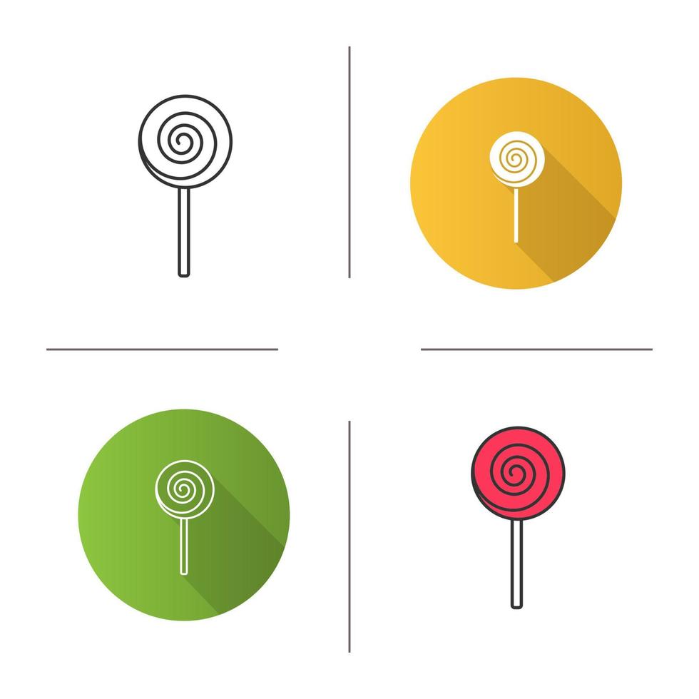 icono de paleta de espiral. polo Caramelo de azúcar. diseño plano, estilos lineales y de color. ilustraciones vectoriales aisladas vector