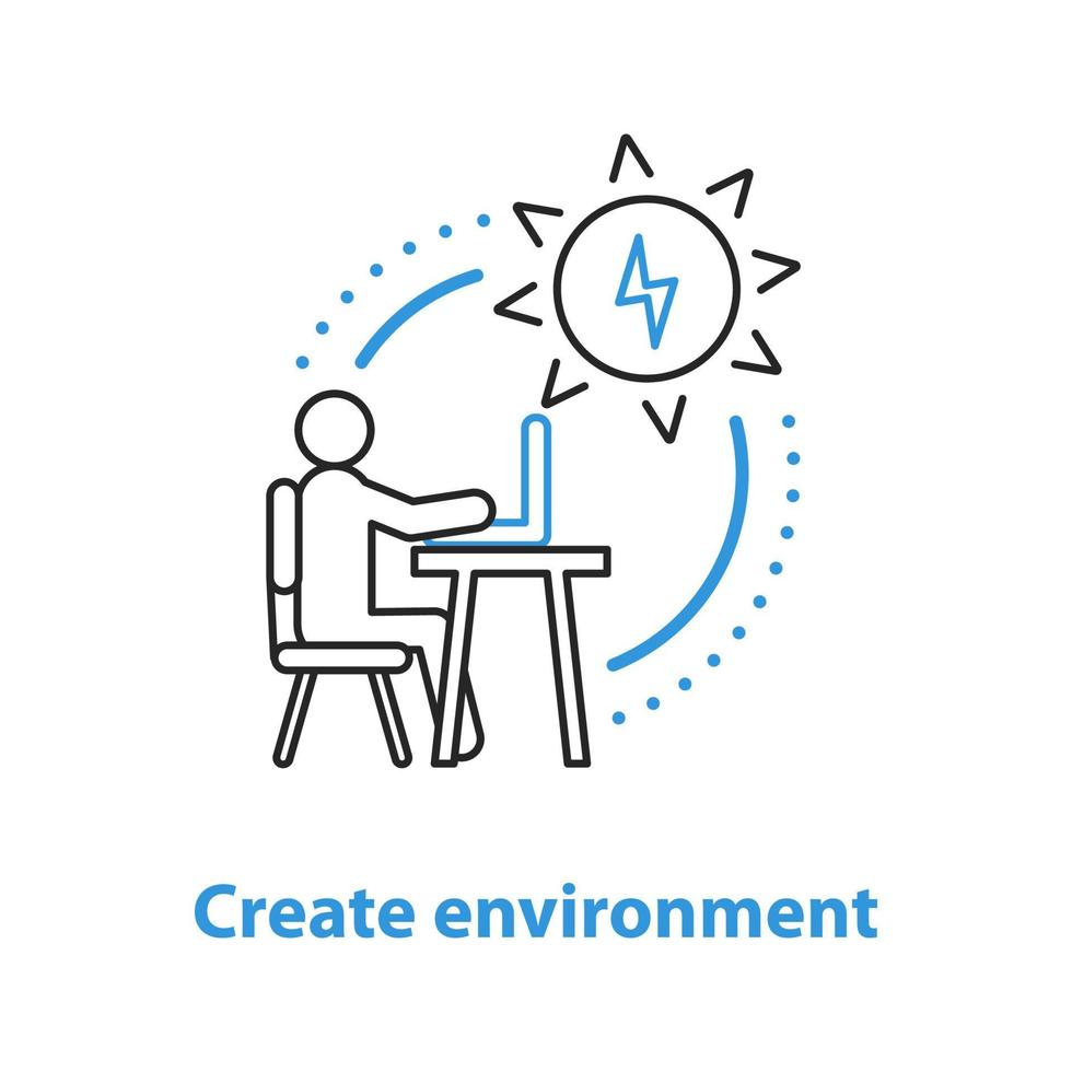 Environment creating concept icon. Alternative energy sources using idea thin line illustration. Scientific development. Vector isolated outline drawing