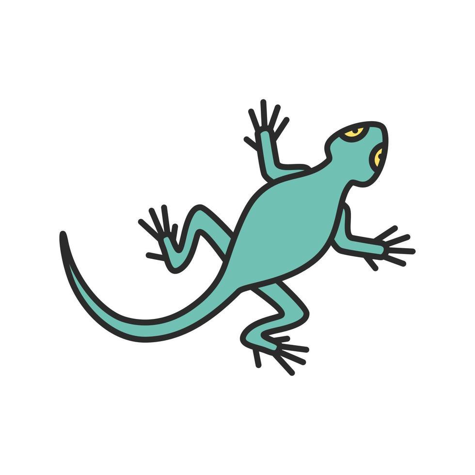 icono de color de lagarto. salamandra. ilustración vectorial aislada vector