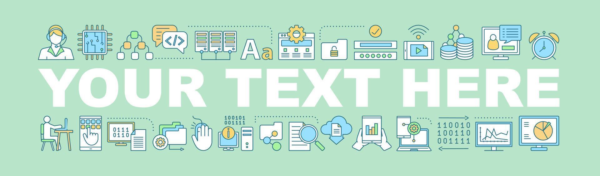 Online education word concepts banner. E-learning. IT technology Isolated lettering typography idea with linear icons. Machine learning. Freelance. Internet business. Vector outline illustration