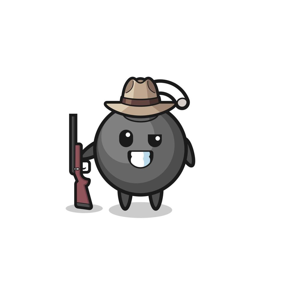 bomb hunter mascot holding a gun vector