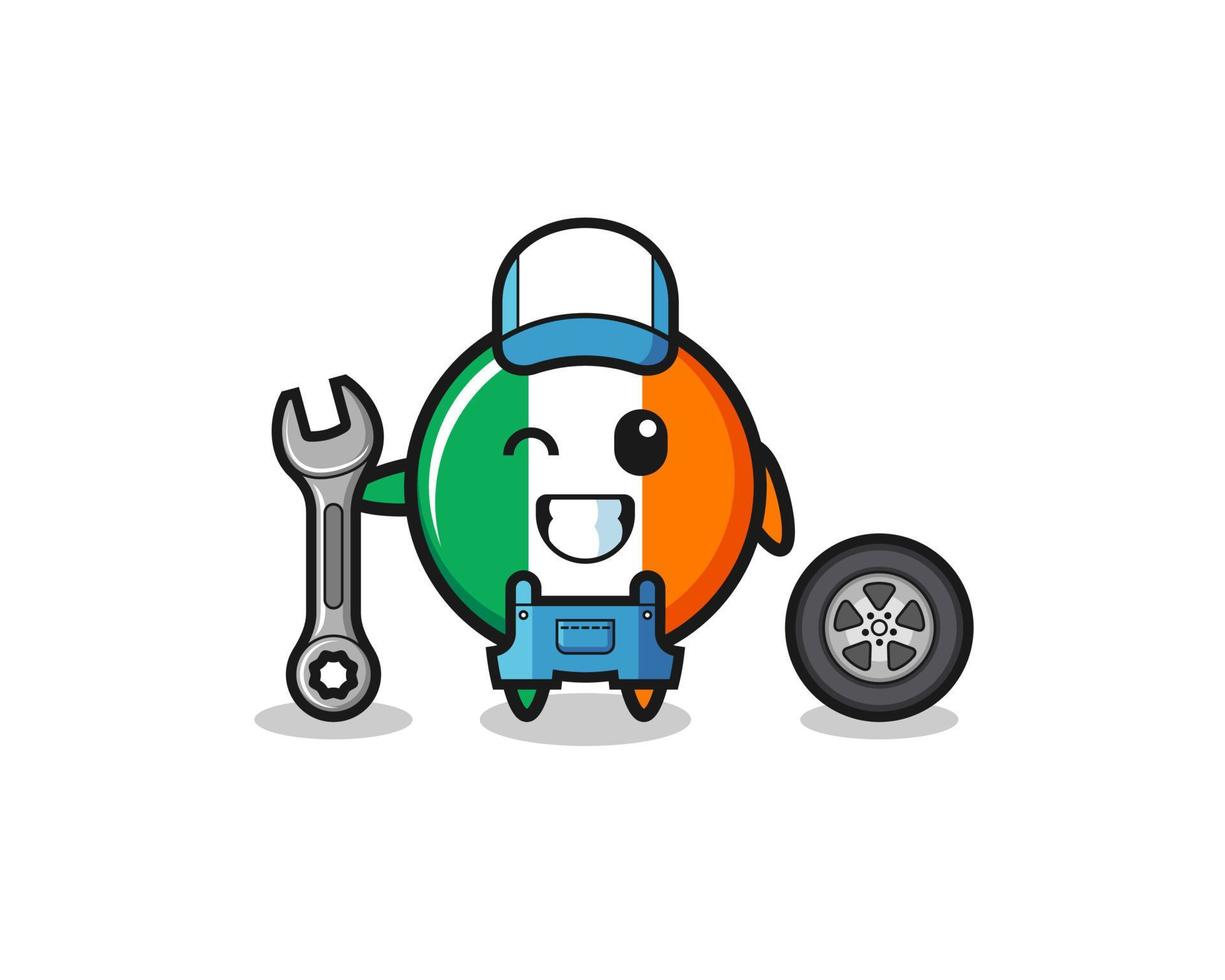 the ireland flag character as a mechanic mascot vector