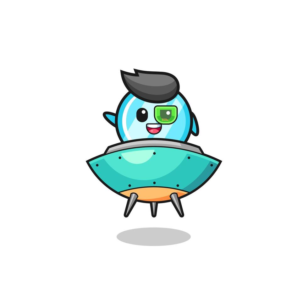 mirror cartoon riding a future spaceship vector