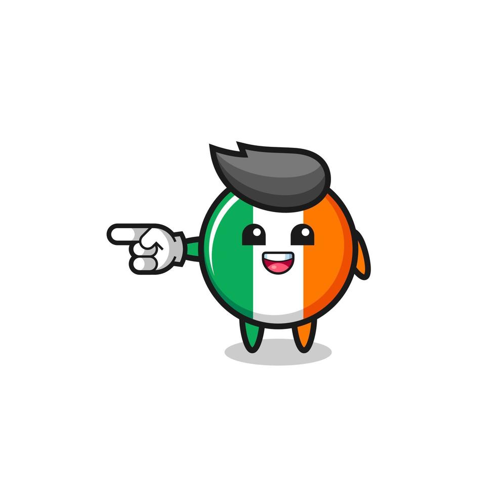 ireland flag cartoon with pointing left gesture vector