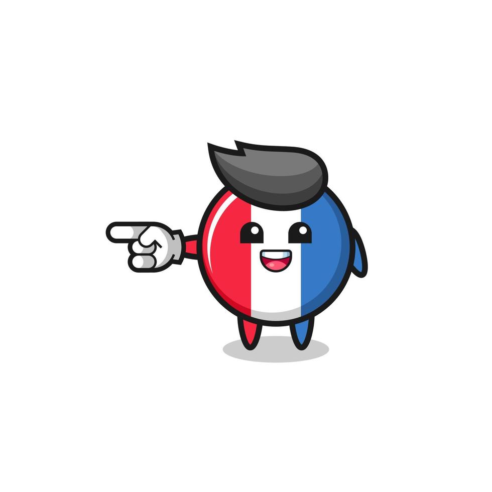 france flag cartoon with pointing left gesture vector