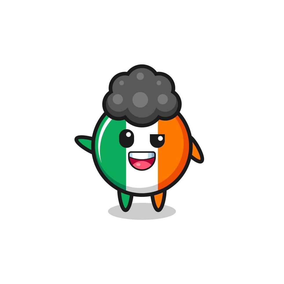 personaje de la bandera de irlanda como el chico afro vector