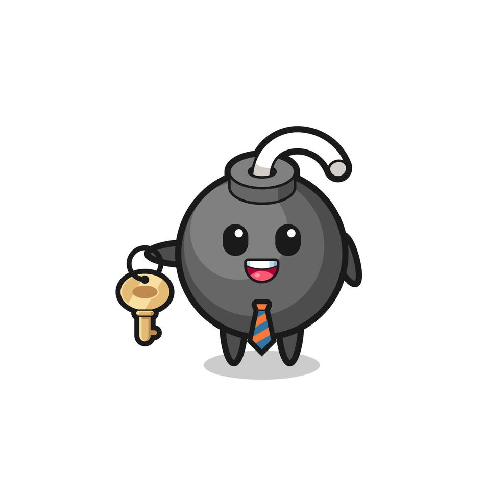 cute bomb as a real estate agent mascot vector