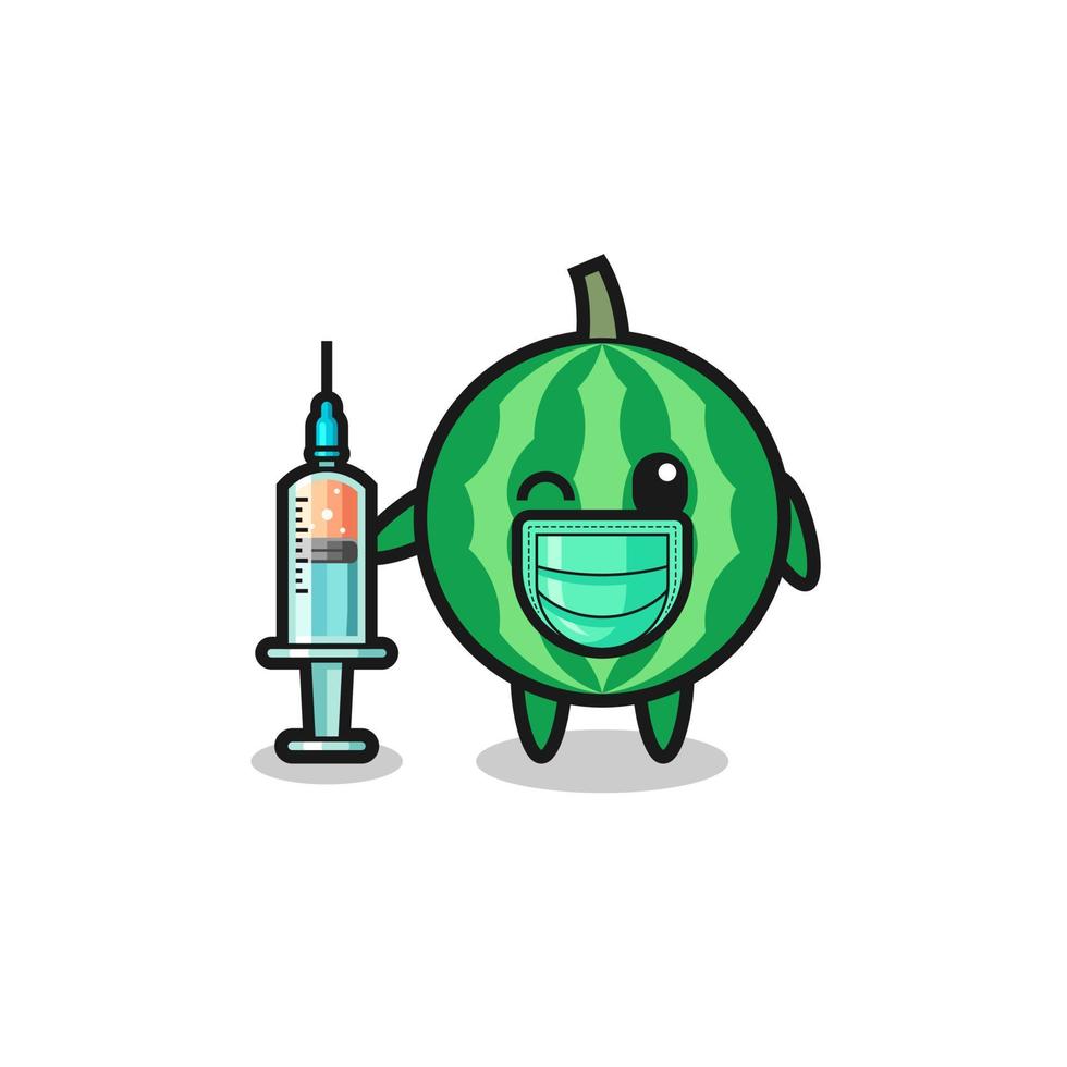 watermelon mascot as vaccinator vector