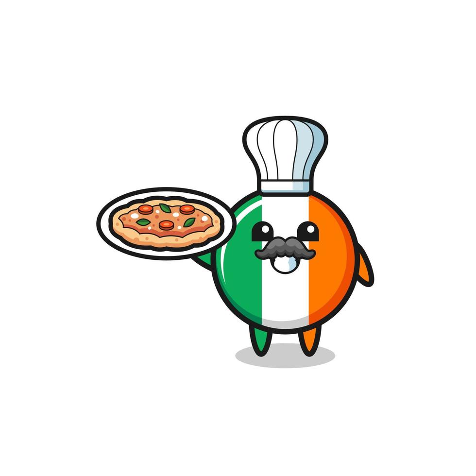 Carácter de la bandera de Irlanda como mascota del chef italiano vector