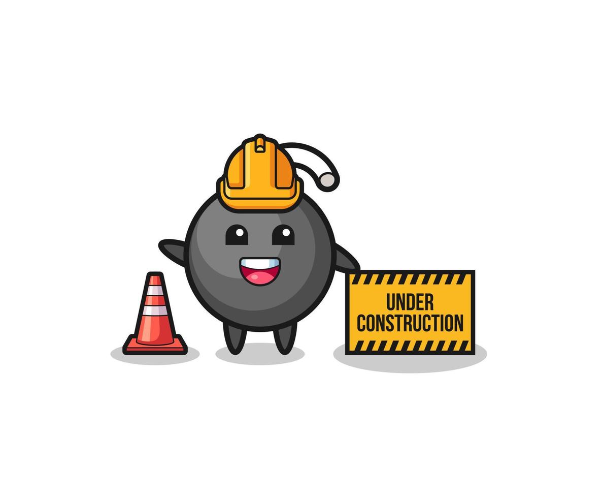 illustration of bomb with under construction banner vector