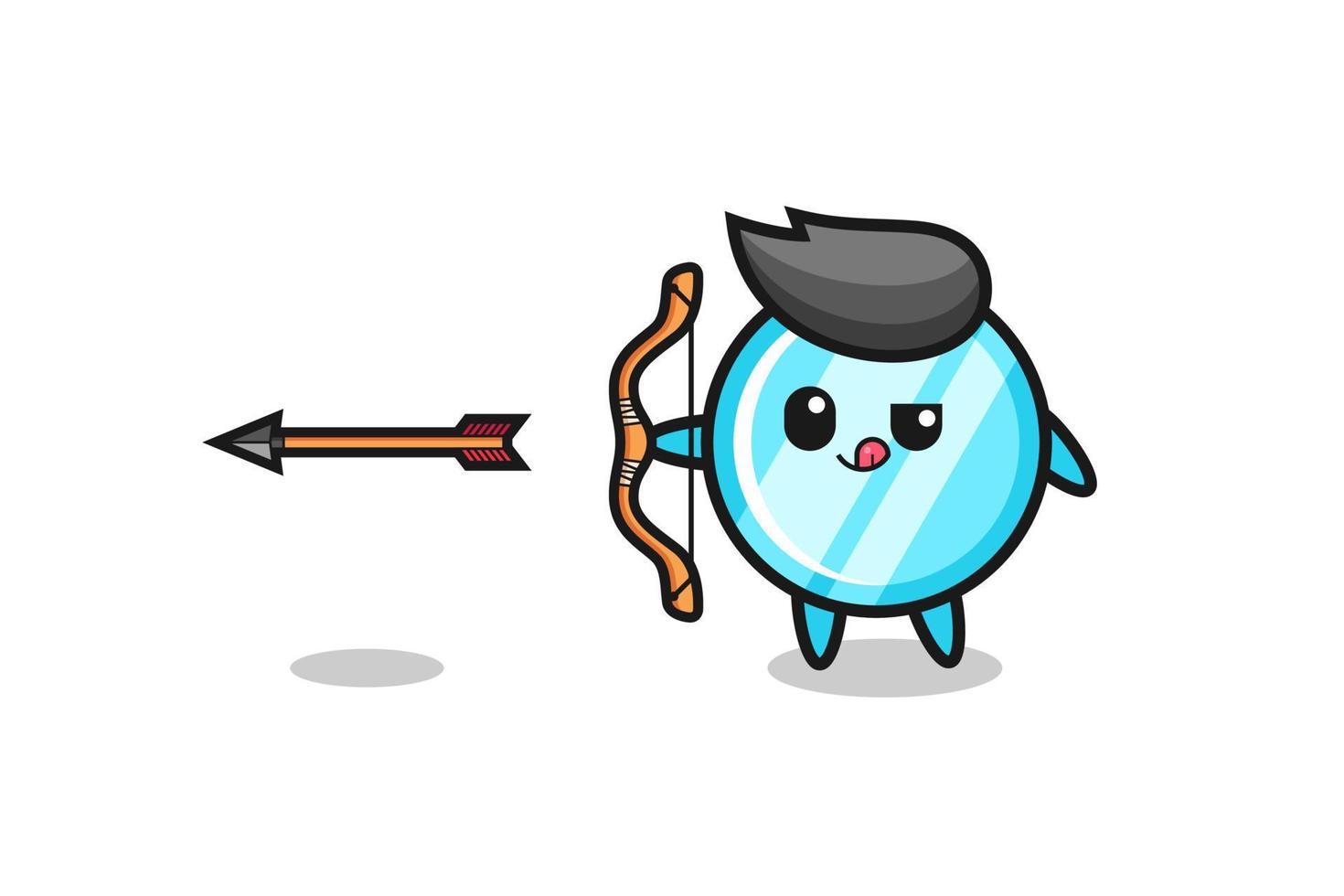 illustration of mirror character doing archery vector