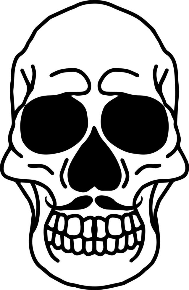 vector isolated skull of male tormentor with mustache. Print for clothes and t-shirts. Illustration for Halloween