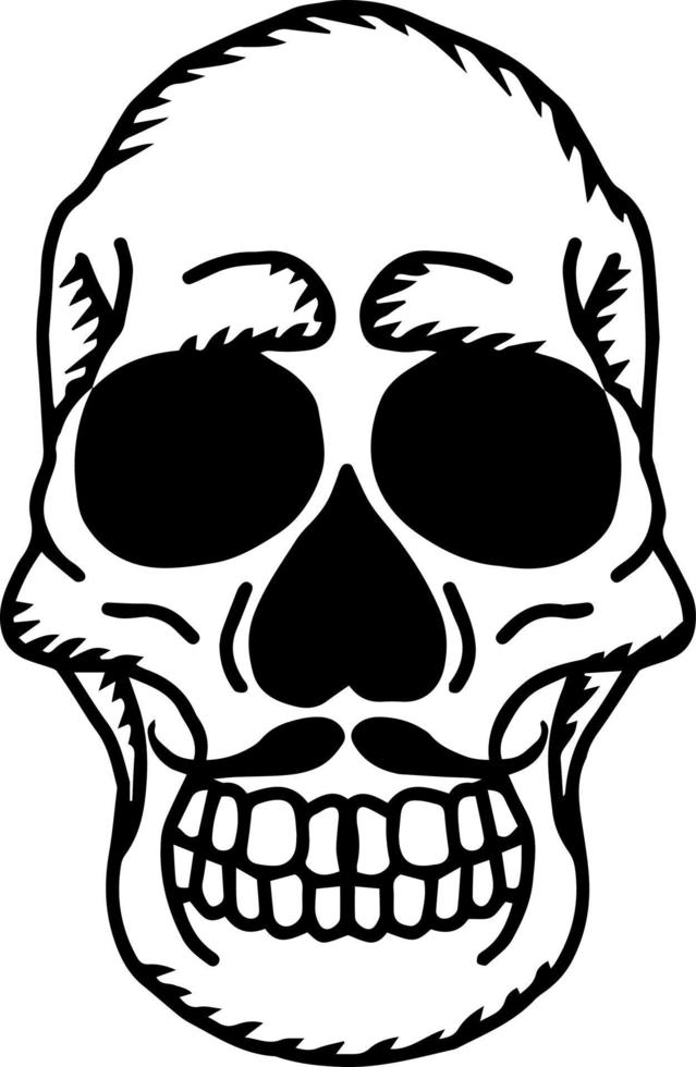 vector isolated skull of male tormentor with mustache. Print for clothes and t-shirts. Illustration for Halloween