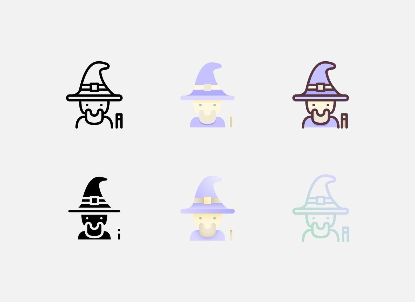 icono de mago de halloween vector