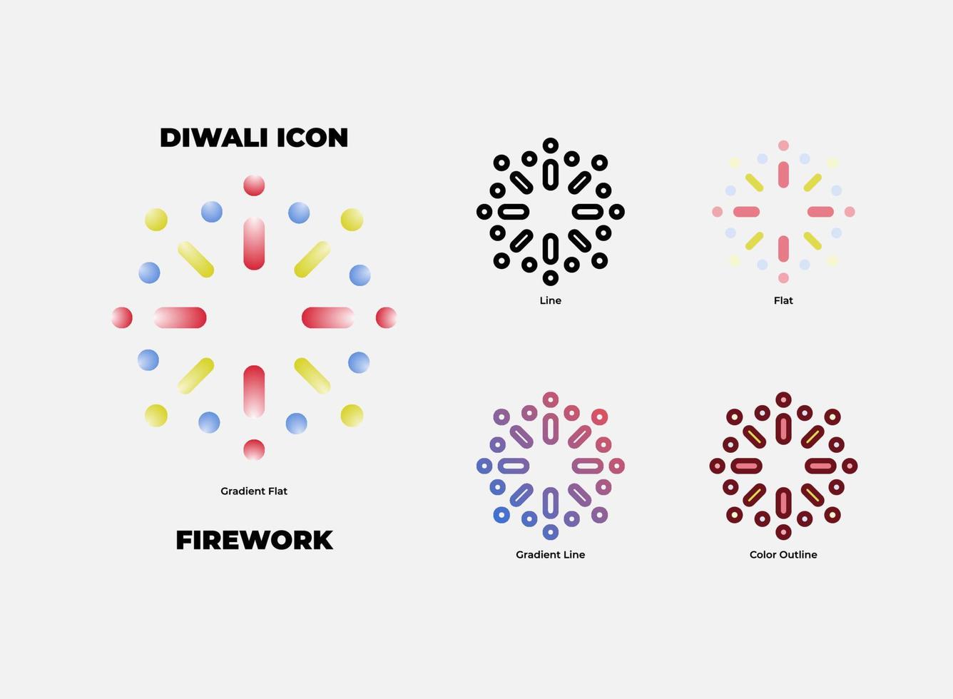 Diwali Firework Icon Set vector