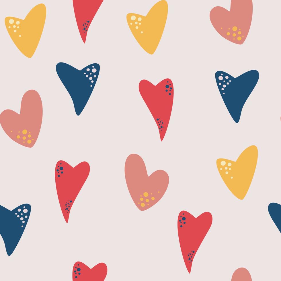 corazones de patrones sin fisuras. hermoso fondo para los amantes. perfecto para el día de san valentín, decoración, textil, papel pintado, estampado. ilustración de dibujos animados de vector. vector