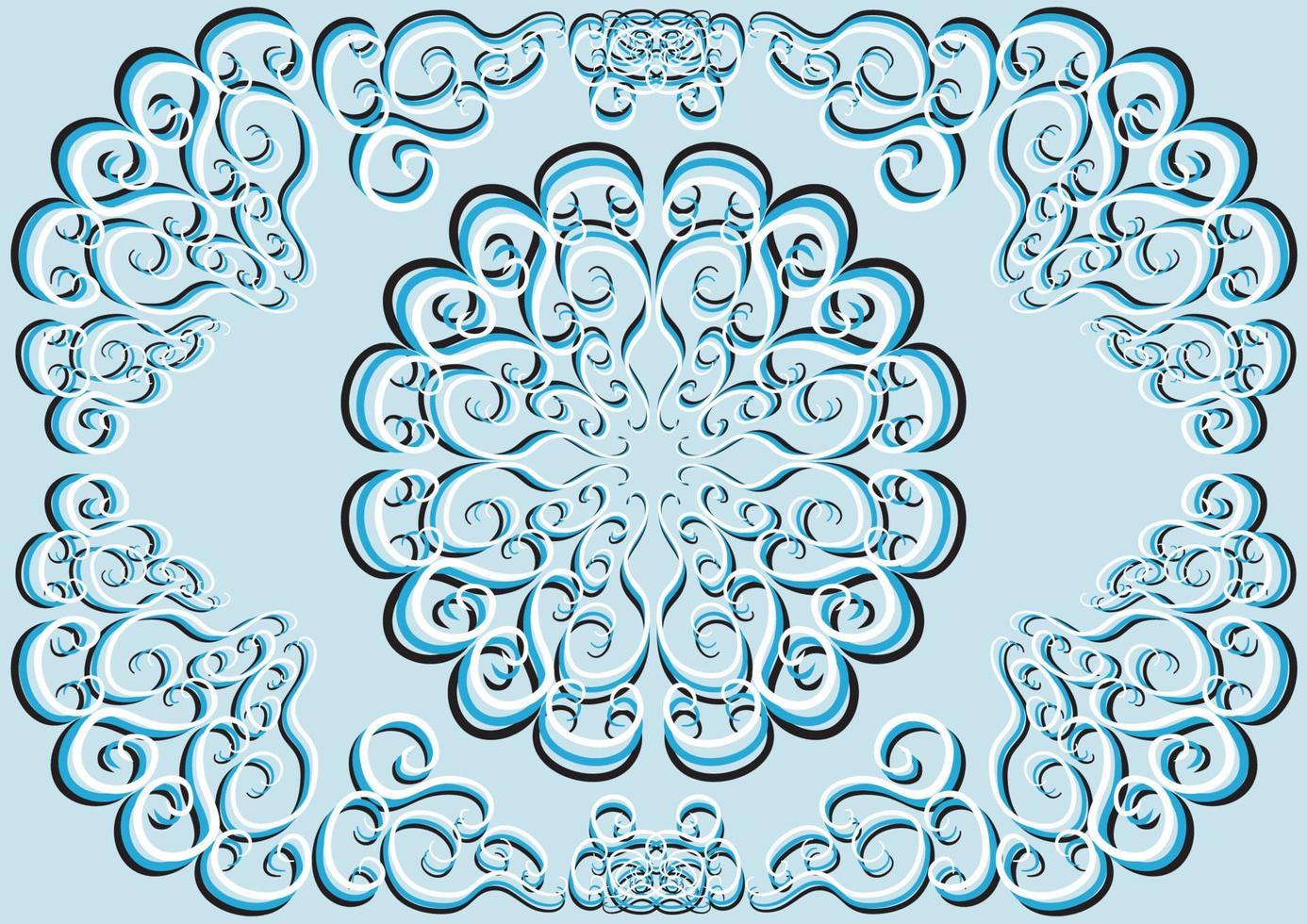 circular pattern of curls vector