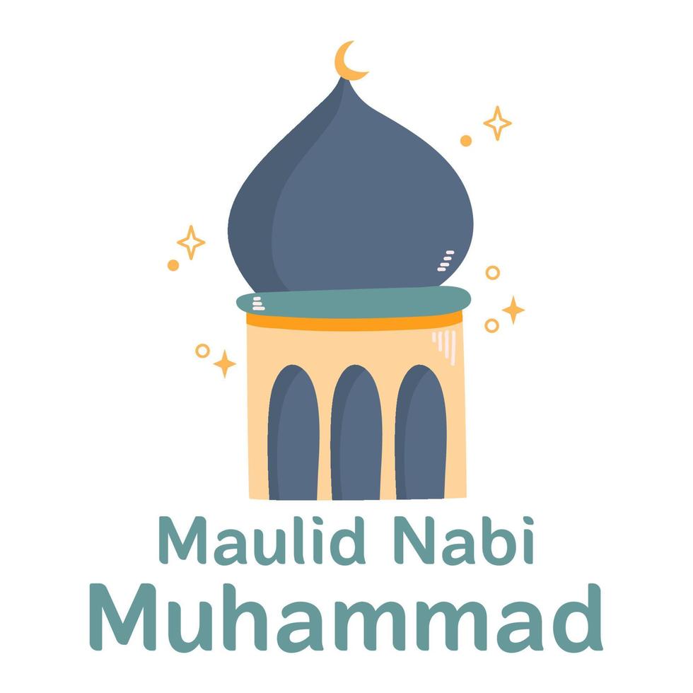 lettering of maulid nabi muhammad vector