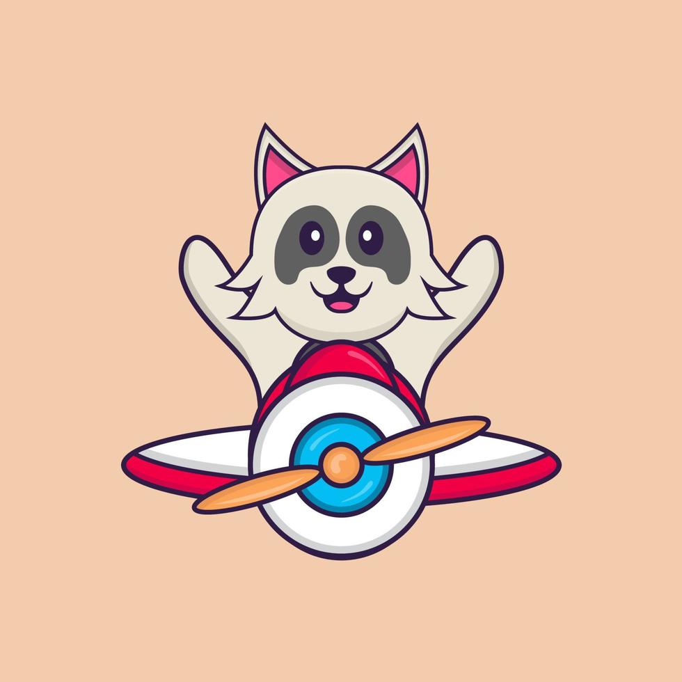 Ilustración de vector de personaje de dibujos animados de perro lindo.