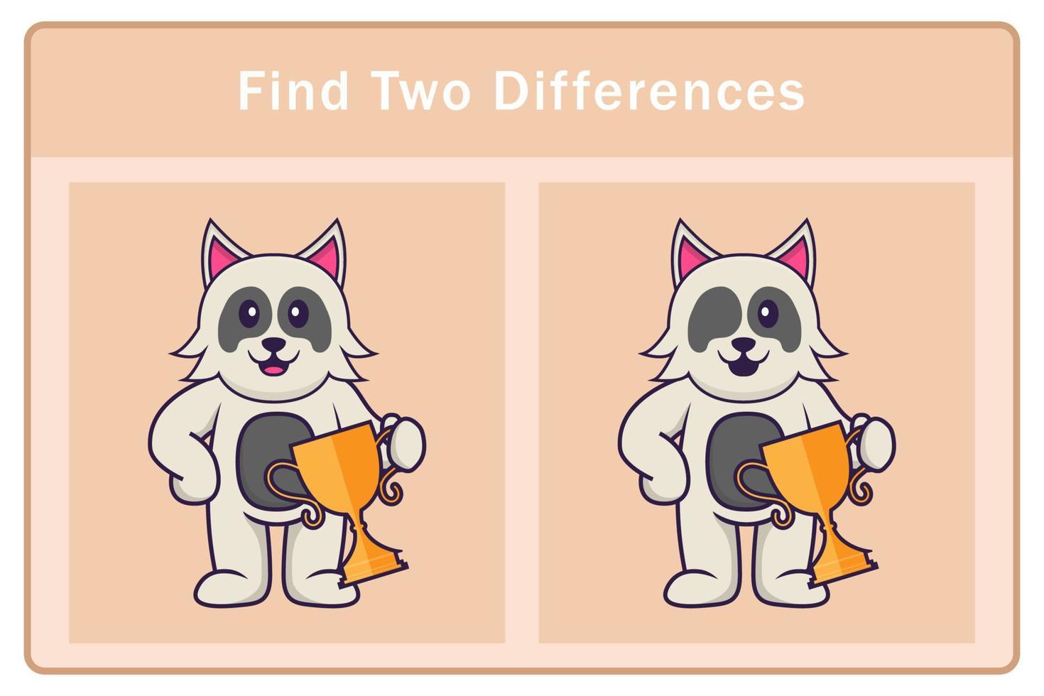 Cute dog cartoon character. Find differences. Educational game for children. Cartoon vector illustration