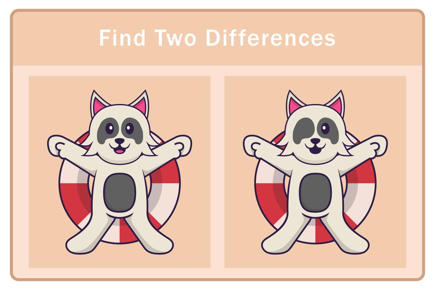 personaje de dibujos animados lindo perro. encontrar diferencias. juego educativo para niños. ilustración vectorial de dibujos animados vector