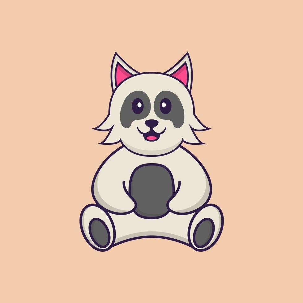 Cute dog cartoon character vector illustration.