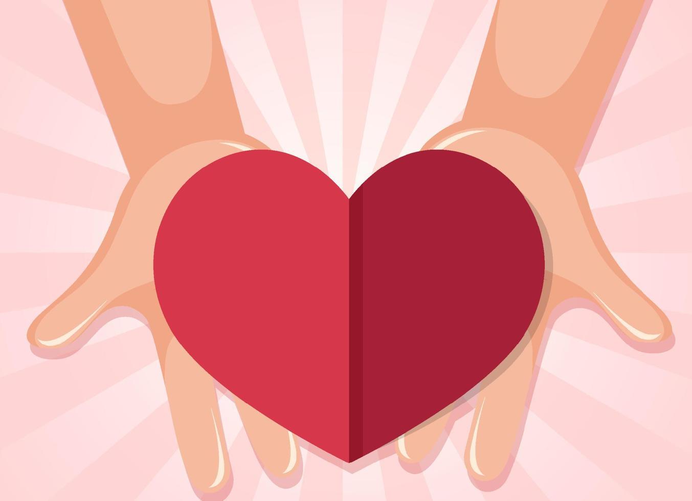 Human hands holding heart vector