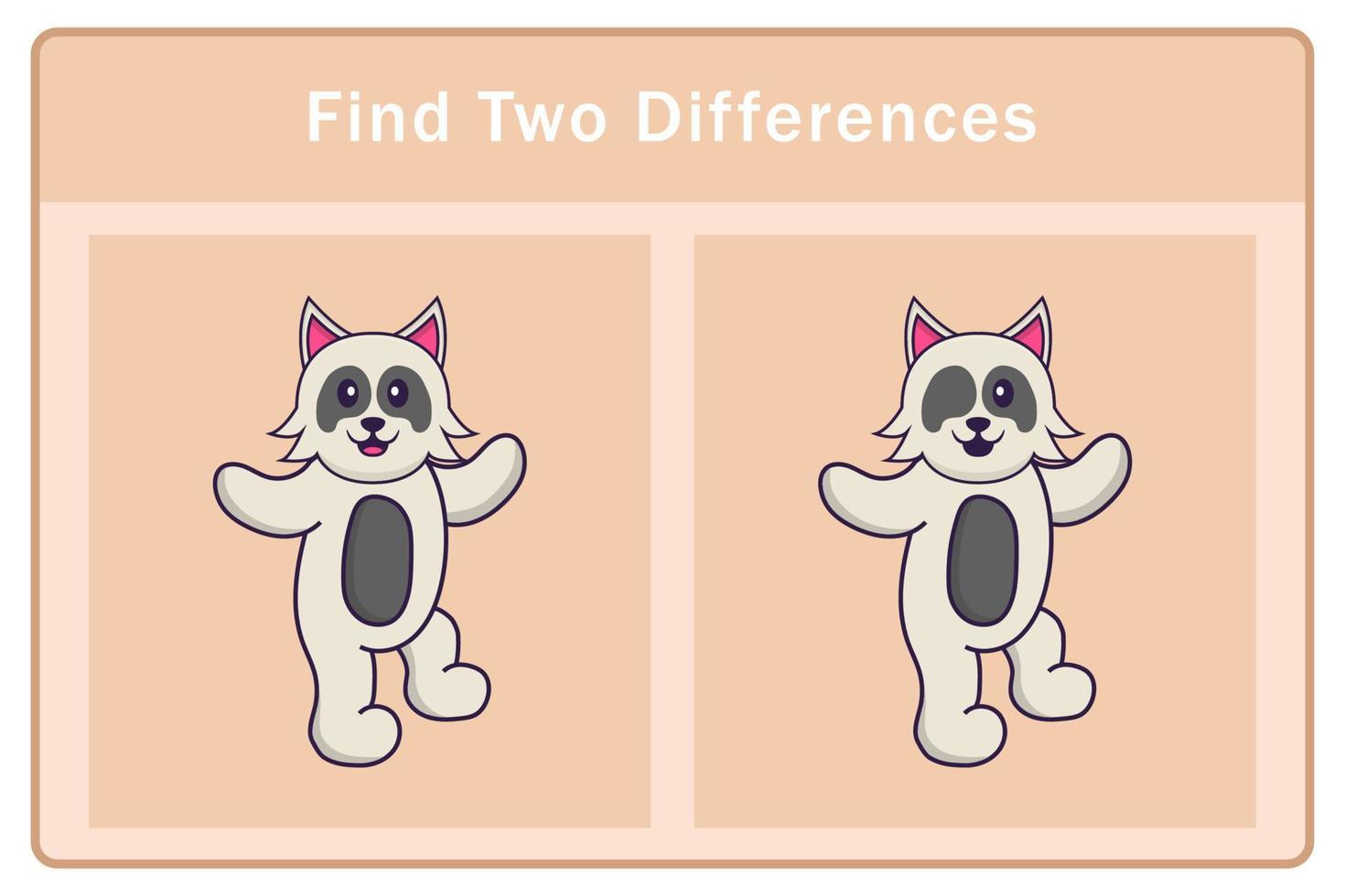 personaje de dibujos animados lindo perro. encontrar diferencias. juego educativo para niños. ilustración vectorial de dibujos animados vector