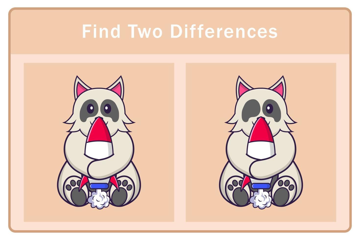 Cute dog cartoon character. Find differences. Educational game for children. Cartoon vector illustration