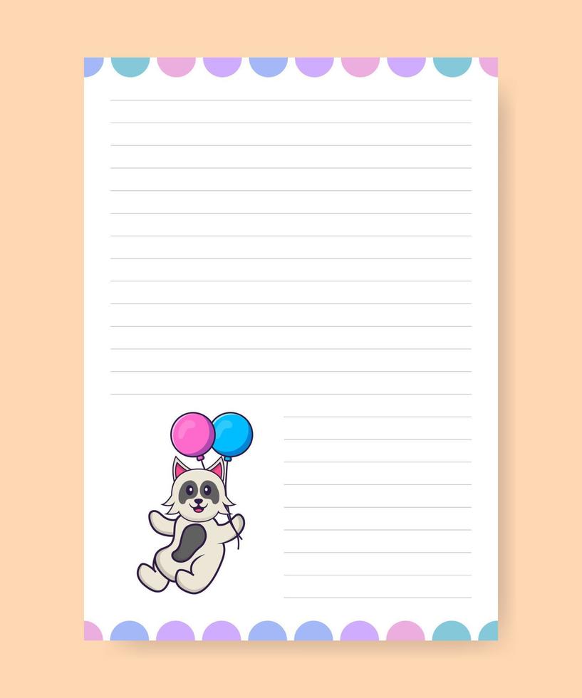 Planner page and to do list with cute dog. Cartoon vector illustration.