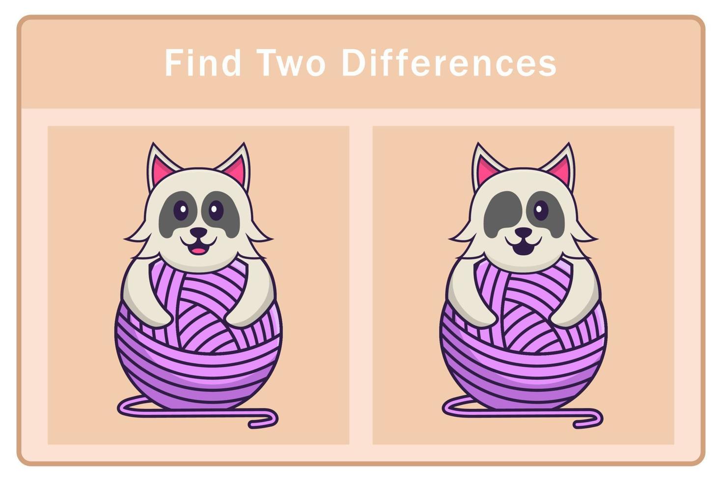 Cute dog cartoon character. Find differences. Educational game for children. Cartoon vector illustration