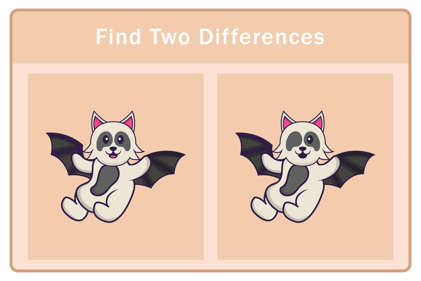Cute dog cartoon character. Find differences. Educational game for children. Cartoon vector illustration