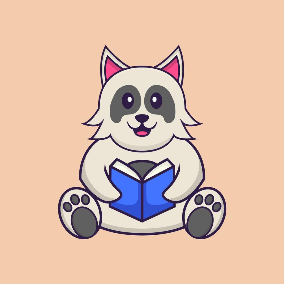 Ilustración de vector de personaje de dibujos animados de perro lindo.